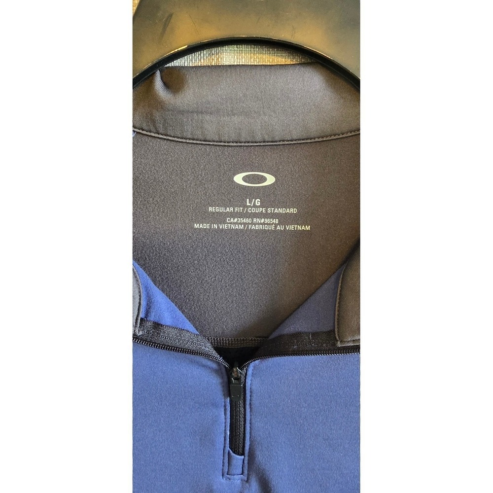 Oakley Mens Blue Grey Quarter Zip Pullover Long Sleeve Shirt Large